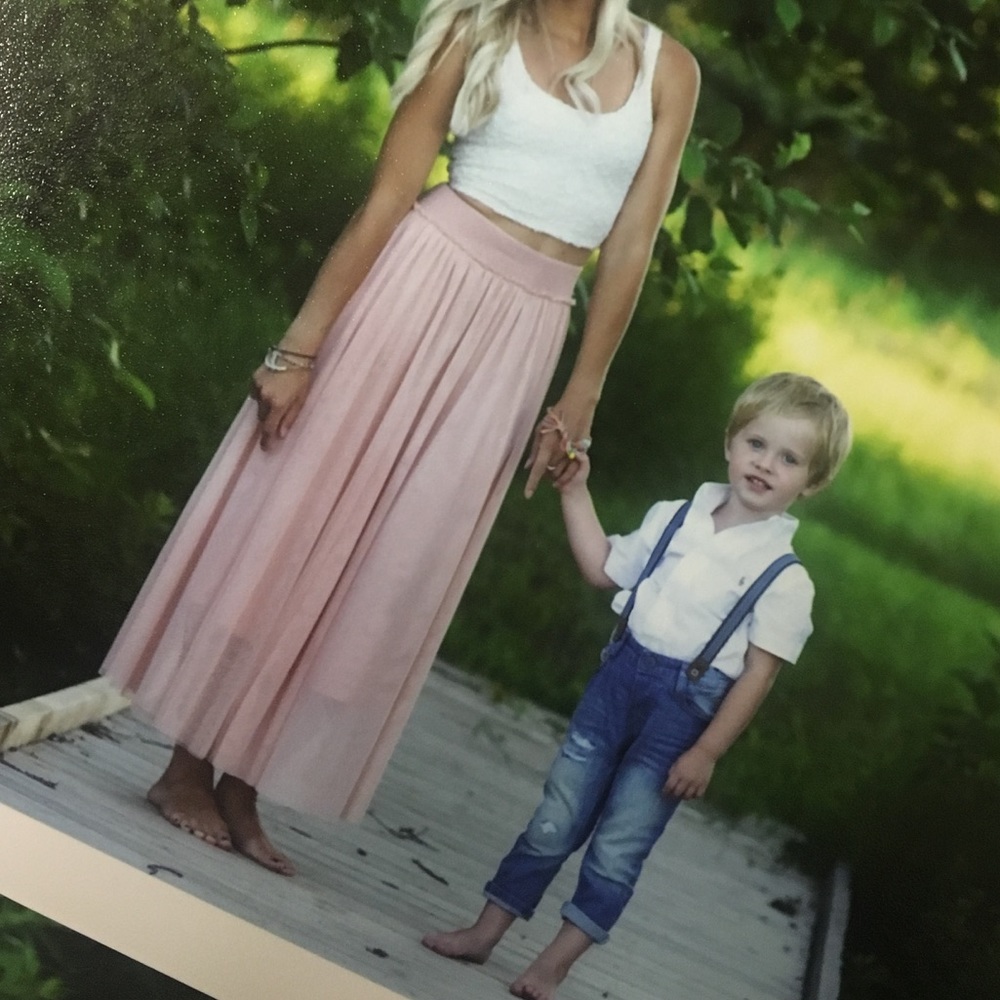 Light pink maxi skirt